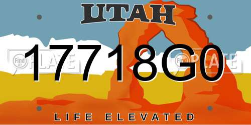 17718G0 Utah License Plate