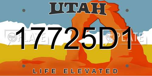 17725D1 Utah License Plate