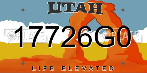17726G0 Utah License Plate