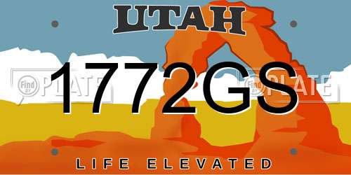 1772GS Utah License Plate