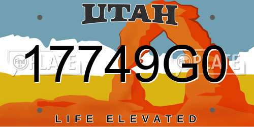 17749G0 Utah License Plate