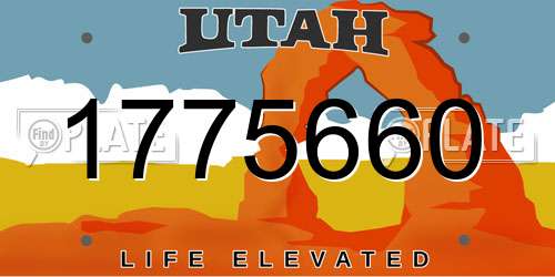 1775660 Utah License Plate