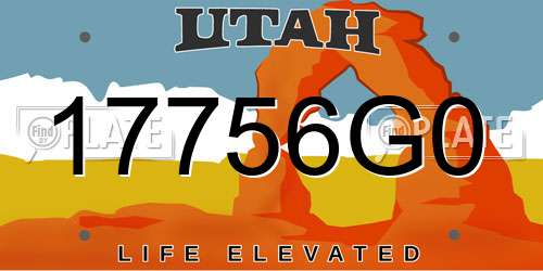 17756G0 Utah License Plate