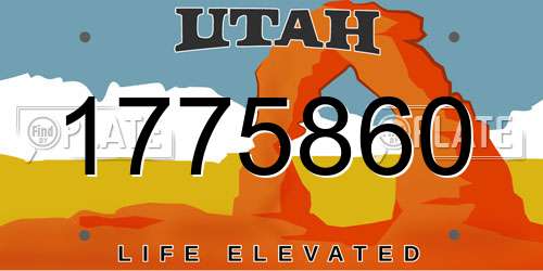 1775860 Utah License Plate