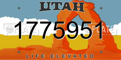 1775951 Utah License Plate