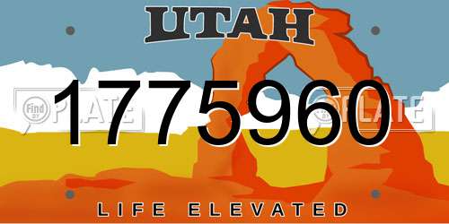 1775960 Utah License Plate