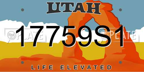 17759S1 Utah License Plate