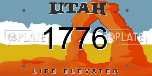 1776 Utah License Plate