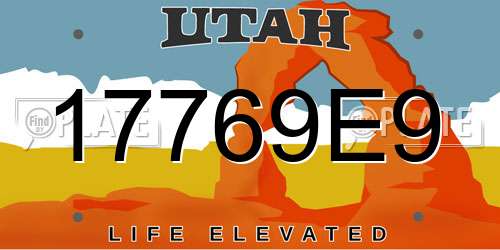 17769E9 Utah License Plate