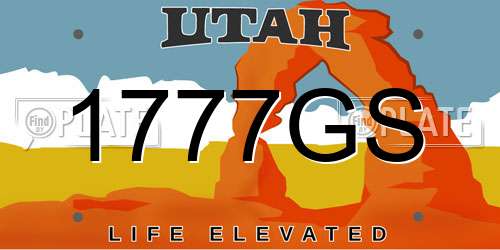 1777GS Utah License Plate