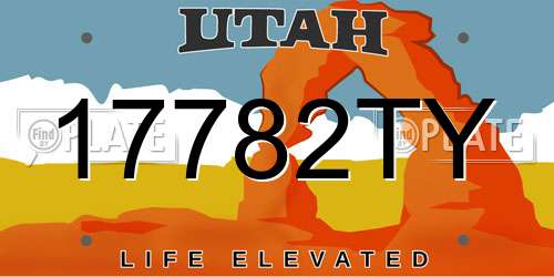 17782TY Utah License Plate