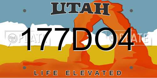 177DO4 Utah License Plate