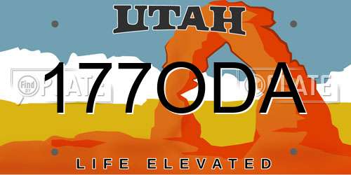 177ODA Utah License Plate