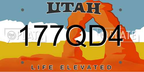 177QD4 Utah License Plate