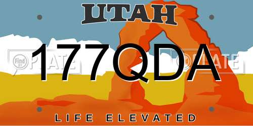 177QDA Utah License Plate