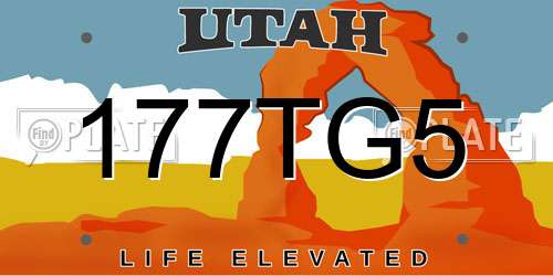 177TG5 Utah License Plate