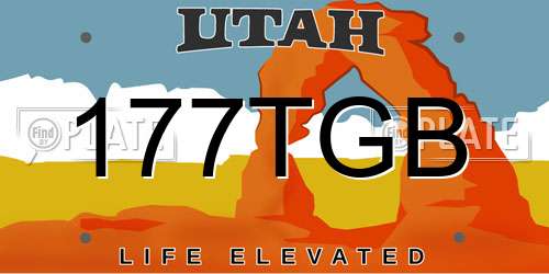 177TGB Utah License Plate