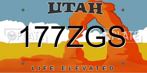 177ZGS Utah License Plate