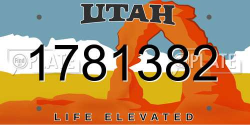 1781382 Utah License Plate