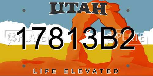 17813B2 Utah License Plate