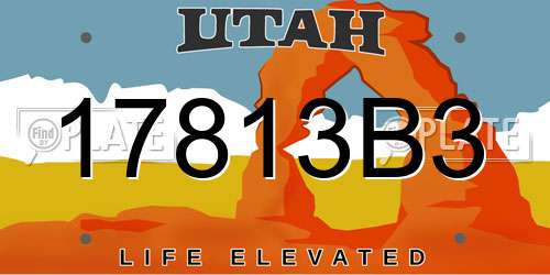 17813B3 Utah License Plate