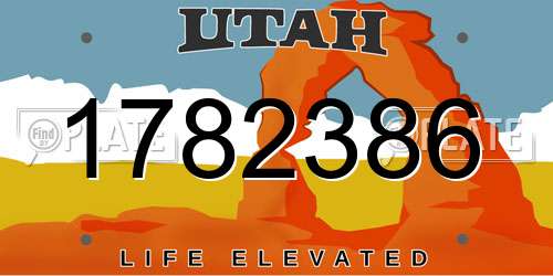 1782386 Utah License Plate