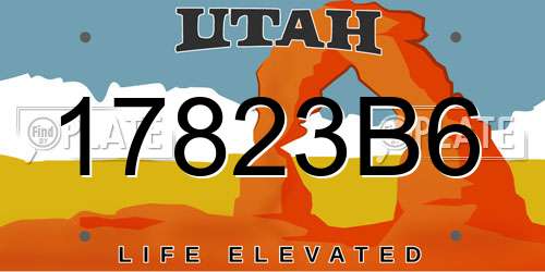 17823B6 Utah License Plate
