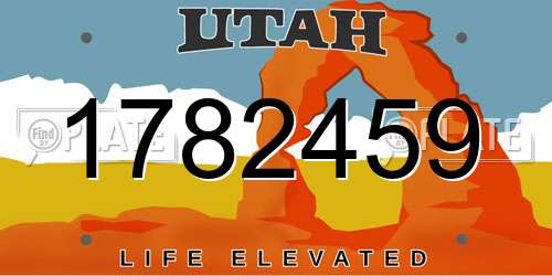 1782459 Utah License Plate