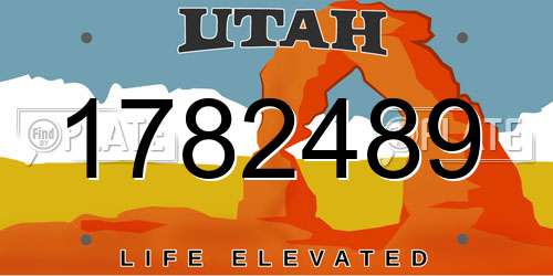 1782489 Utah License Plate