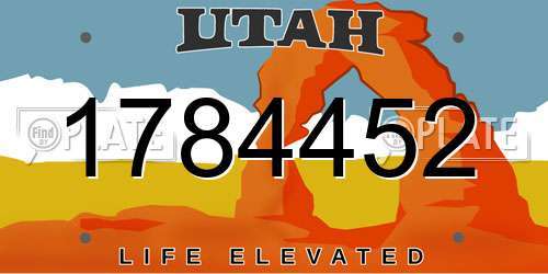 1784452 Utah License Plate
