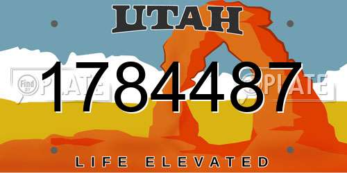 1784487 Utah License Plate
