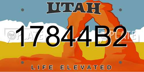 17844B2 Utah License Plate
