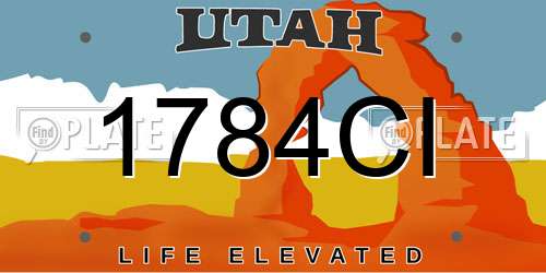 1784CI Utah License Plate