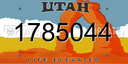1785044 Utah License Plate
