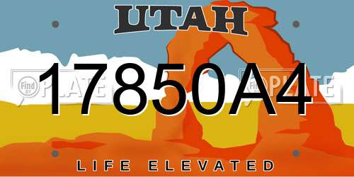 17850A4 Utah License Plate