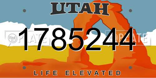 1785244 Utah License Plate