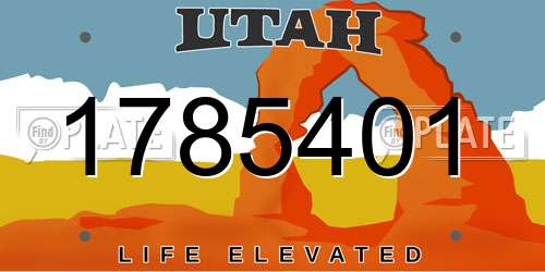 1785401 Utah License Plate