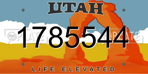 1785544 Utah License Plate