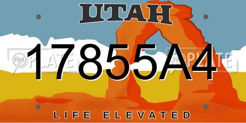 17855A4 Utah License Plate