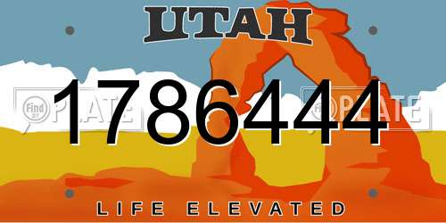 1786444 Utah License Plate