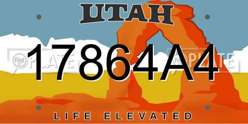 17864A4 Utah License Plate