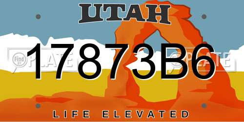 17873B6 Utah License Plate