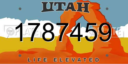 1787459 Utah License Plate