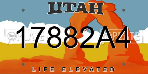 17882A4 Utah License Plate