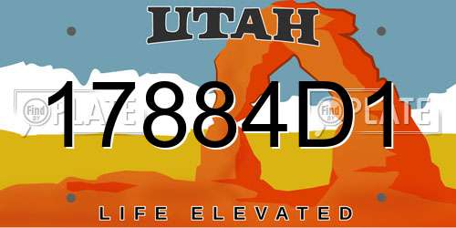 17884D1 Utah License Plate