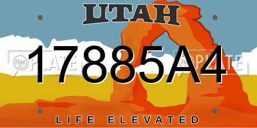 17885A4 Utah License Plate