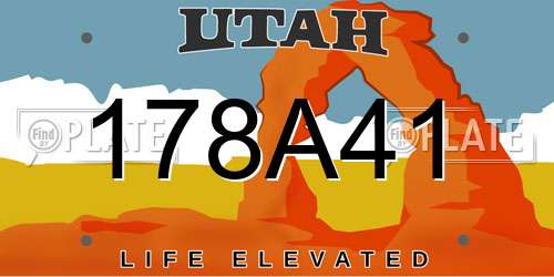 178A41 Utah License Plate