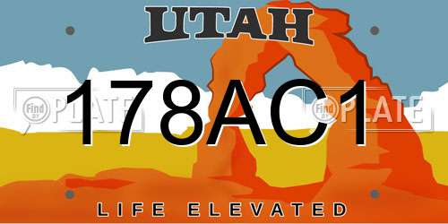178AC1 Utah License Plate