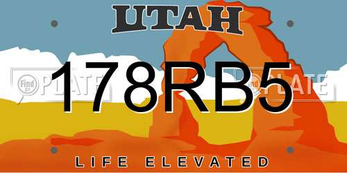 178RB5 Utah License Plate