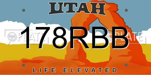 178RBB Utah License Plate